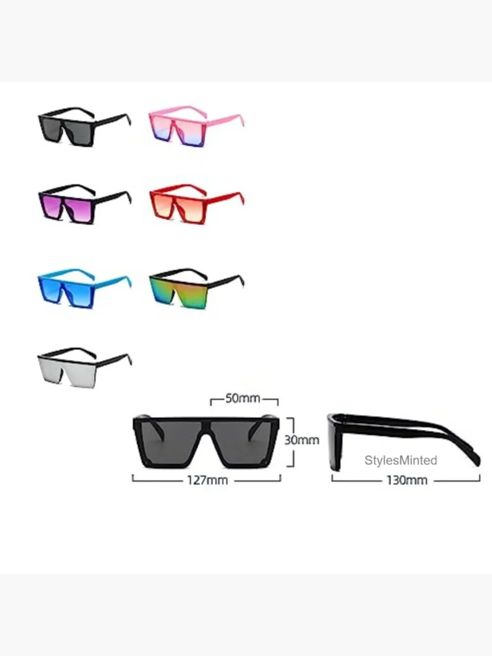 Kids Oversized Square Sunglasses UV400 Protection Flat Top Shield